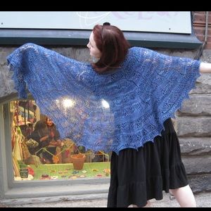 Hand knit by me- Watatsumi Crescent Shawl